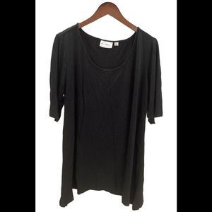 Linea by Louis Dell'olio Women's Short Sleeve Swing Top Blk - Regular